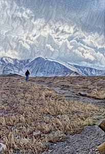 Lone Walker, Above Treeline