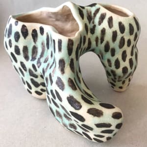 turquoise and black dots