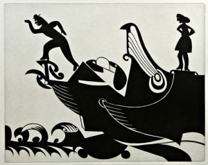 CAPTAIN AHAB CHASED BY WHALE