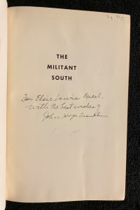John Hope Franklin "The Militant South" signed