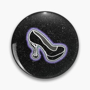 Fluevog Escarpin Shoe Black Glitter Rainbow Glow