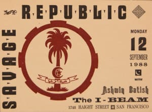 Savage Republic Flyer (12 September 1988)