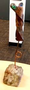 Stone Base Coppering Twist with Glass Gems