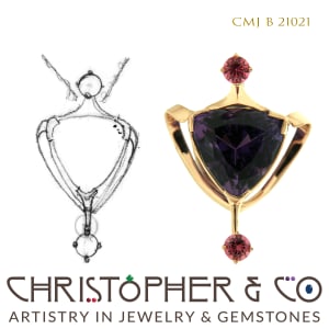 CMJ B 21021 14 Karat Yellow Gold Pendant by Christopher M. Jupp.