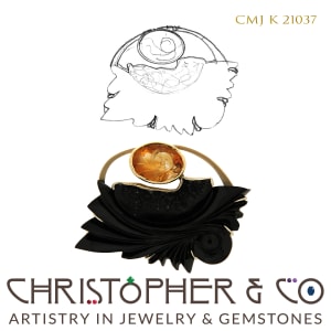 CMJ K 21037  Yellow and White Gold pendant designed by Christopher M. Jupp.