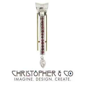 CMJ L 20069   Yellow & White Gold Pendant set with diamonds & rubies designed by Christopher M. Jupp.