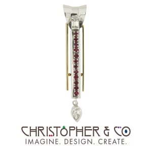 CMJ L 20069   Yellow & White Gold Pendant set with diamonds & rubies designed by Christopher M. Jupp.