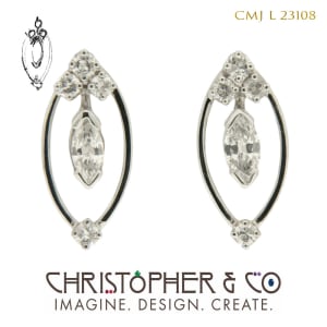 CMJ L 23018  White gold earring pair designed by Christopher M. Jupp.  The earrings are set with diamonds.