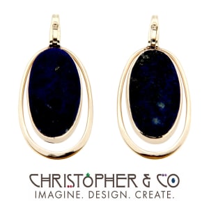 CMJ N 13158    Gold element pair set with lapis lazuli designed by Christopher M. Jupp