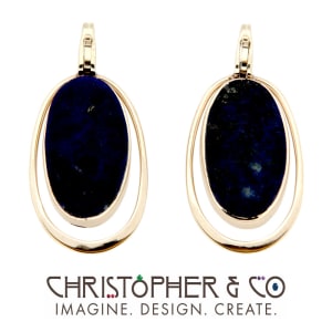 CMJ N 13158    Gold element pair set with lapis lazuli designed by Christopher M. Jupp