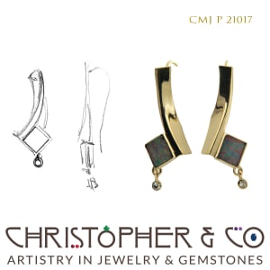 CMJ P 21017  Gold Earring Pair by Christopher M. Jupp
