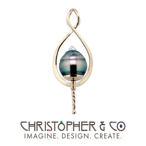 CMJ S 13169    Gold Pendant set with Tahitian pearl designed by Christopher M. Jupp.