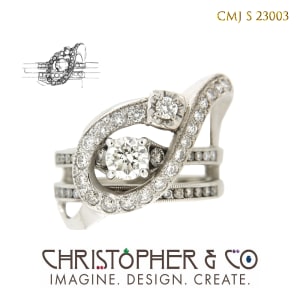 CMJ S 23003  White gold diamond wedding ring set designed by Christopher M. Jupp