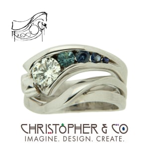 CMJ W 14143  Gold engagement & wedding ring set set with diamond designed by Christopher M. Jupp