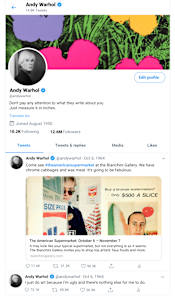 Andy Warhol BackTweet