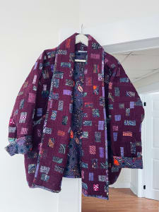 Adrienne's Mulberry Confetti Quilt Coat