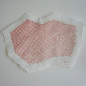 color study on polygonal handmade paper: red