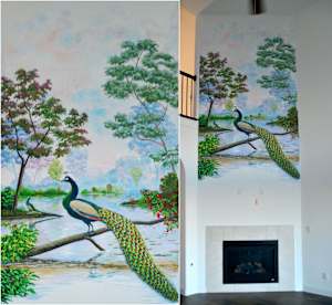 peacock mural
