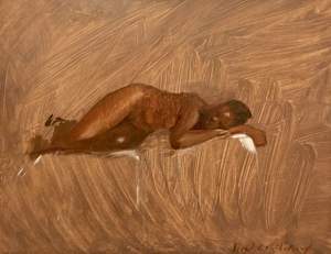 Nude on White Sheet