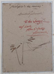 Mockingbird in the Nandina - Back