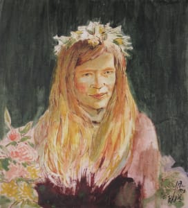 Portrait of a Woman with Flowers in her Hair