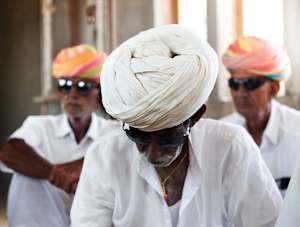 Untitled (Three men wearing traditional Indian turbans)