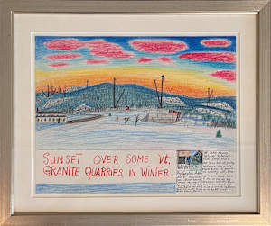 Sunset Over Some VT. Granite Quarries in Winter