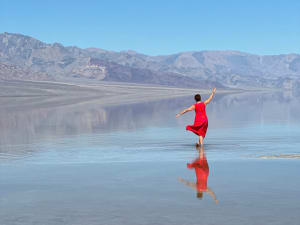 Woman in Red, Death Valley