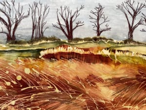 Oaks and Windswept Grasses