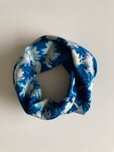 Chrysanthemum Cyanotype Organic Cotton Square Scarf
