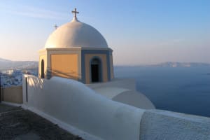Splendid Isolation, Cliffside Chapel, Santorini, Greene