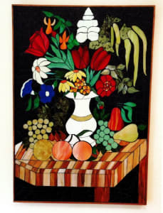 Bowl of Flowers with Fruit