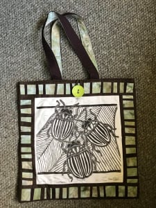 Beetles Hand-printed Tote Bag