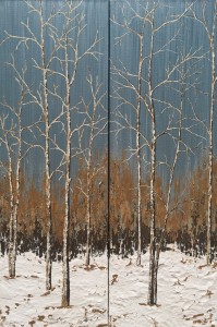 Aspens in the Snow, #9, diptych