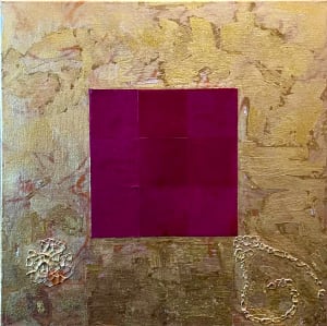 GOLD WITH COOL RED SQUARE