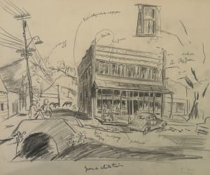 "Corning, NY", sketch for painting, named by CLL