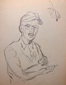 "Portrait: Larry Adams Sketching" named by CLL