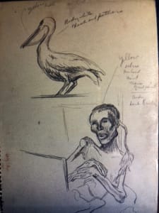 "Curio Shop - The Mummified Indian"  sketch for the Mummy, named by CLL