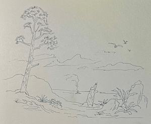 "View of a Distant Boat from the Shore" named by CLL
