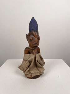 Yoruba Twin Figure with Cloth Cape