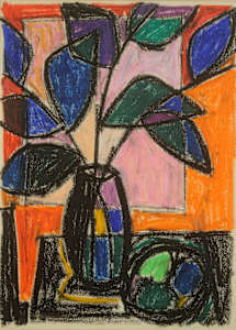 Vase with Leaves