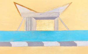 Soviet Bus Stop Postcard Golden