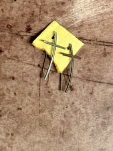 "Modern Minimalist Cross Earrings" - Sterling Silver - 2 of 2