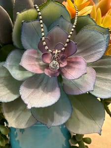 "I Woke Up Like This Layering Necklace" - CZ Pendant  on 18" oval bead bead ball chain