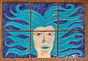 6 Tile Blue Medusa