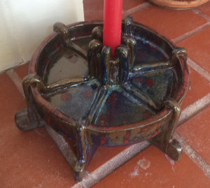Red Opal water fall candle holder