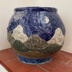 Extra large Landscape Pot with Moon and Stars