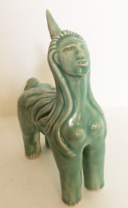 Blue unicorn woman