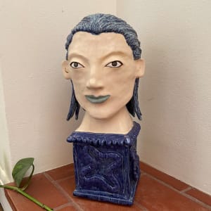 Lucas, a Bust with Blue Hair (and secret box)