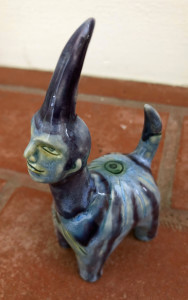 Electra, a purple and blue stripped mini-corn